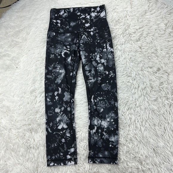 Lululemon Wunder Under Crop (Hi-Rise) Dusk Dye White Black - Picture 1 of 7